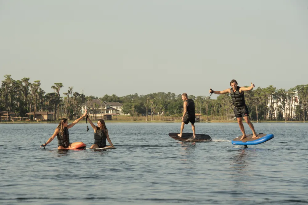 Group eFoiling fun in Mauritius