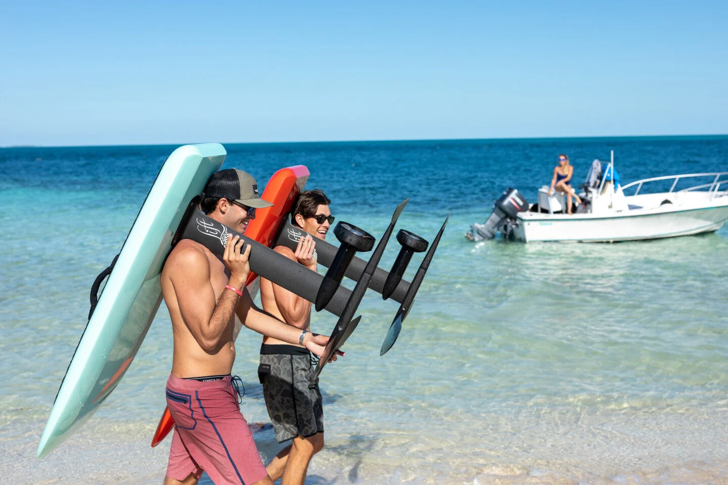 eFoil on the beach in Mauritius
